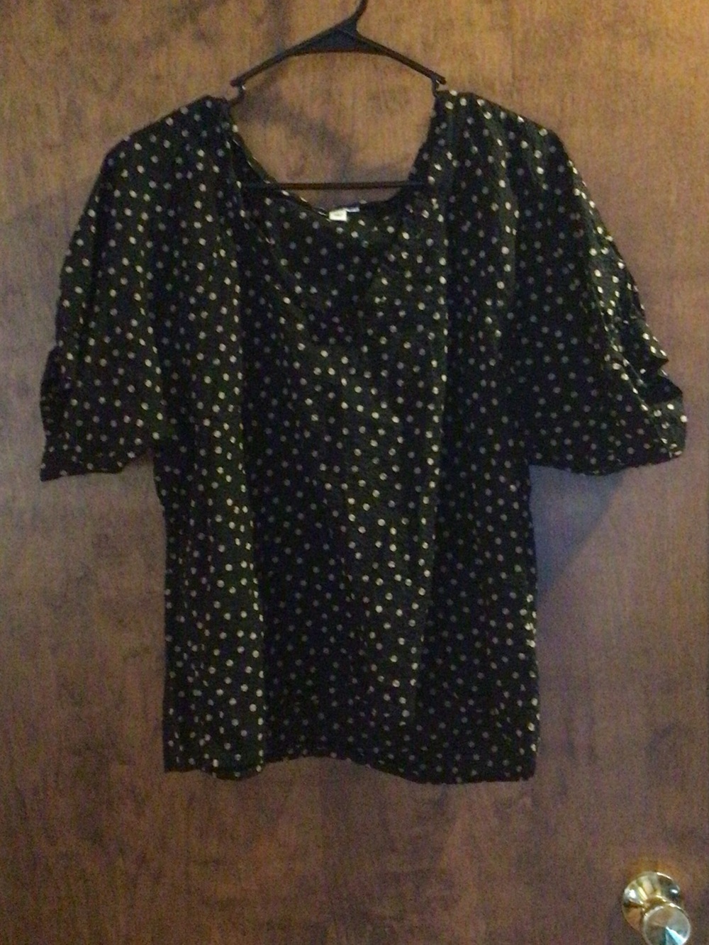 dylan Black Polka Dot Short Sleeve Blouse